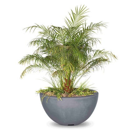 The Outdoor Plus 38 Round Luna Planter Bowl - GFRC Concrete - Gray - OPT-LUNPO38-GRY